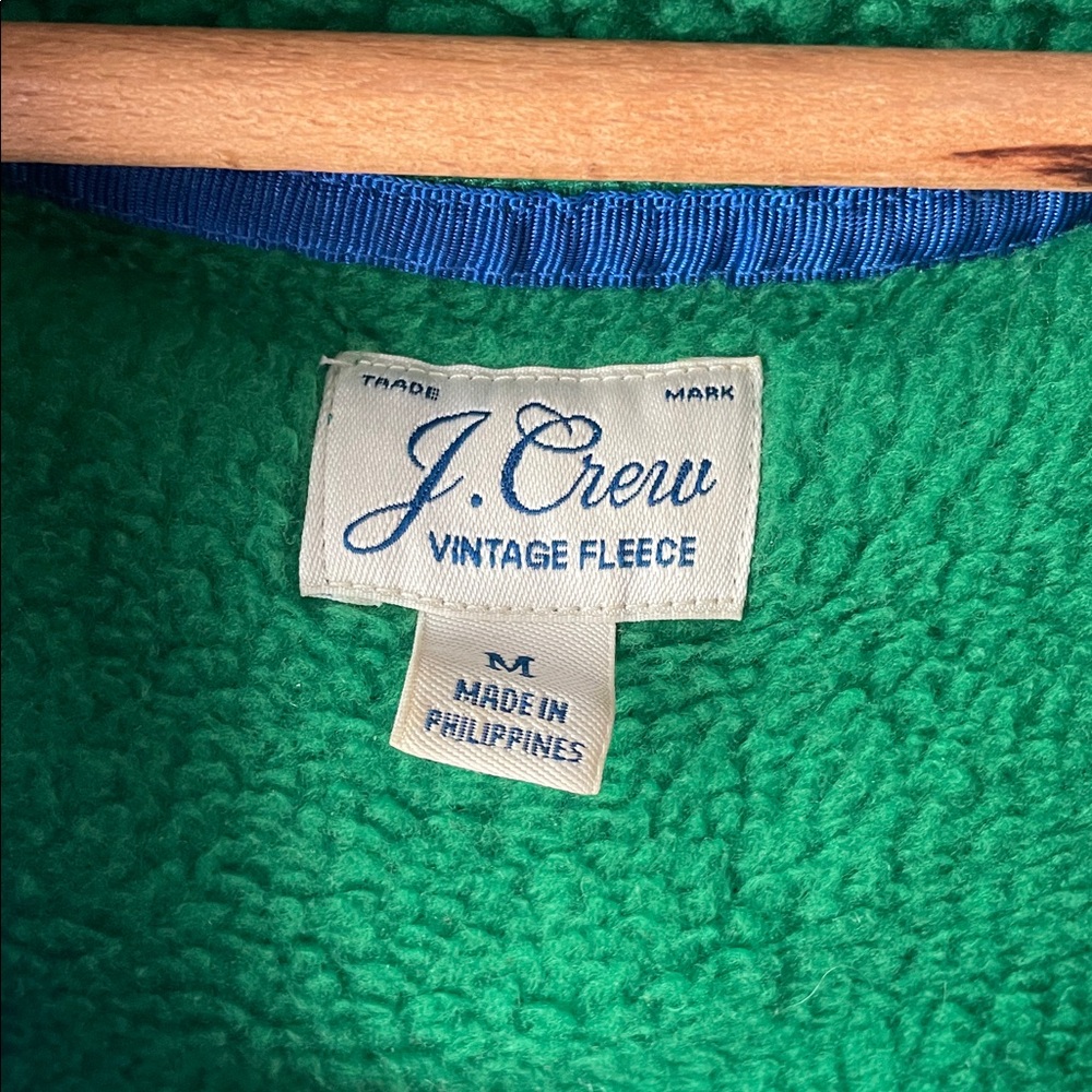 J. Crew Vintage Fleece in Green with Blue Accent - Picture 2 of 4